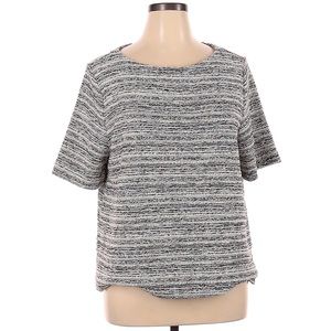 Ann Taylor LOFT Short Sleeve Boucle Top XL
